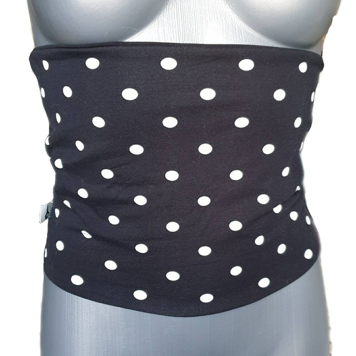 Black Polka Dot Reversible Core Warmer – Double-Sided Summer Haramaki Wrap
