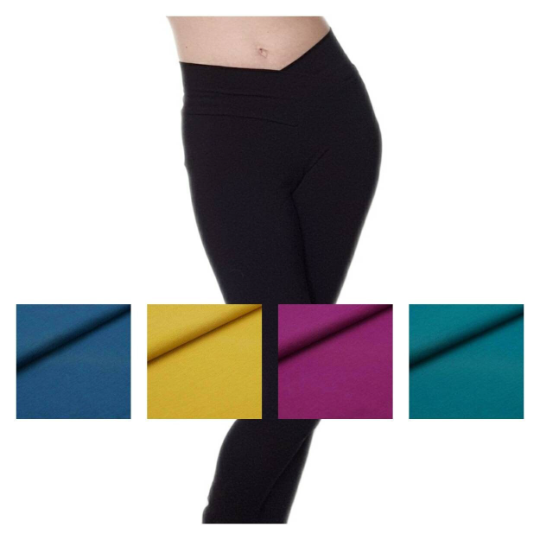 Cotton Leggings with V-Shape Waistline – Natural High-Rise Movement Tights