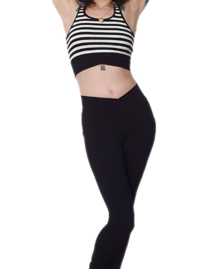 Cotton Leggings with V-Shape Waistline – Natural High-Rise Movement Tights