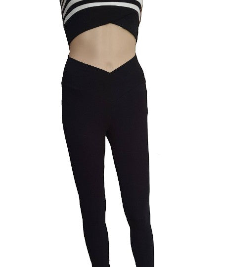 Cotton Leggings with V-Shape Waistline – Natural High-Rise Movement Tights