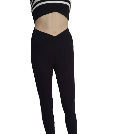 Cotton Leggings with V-Shape Waistline – Natural High-Rise Movement Tights