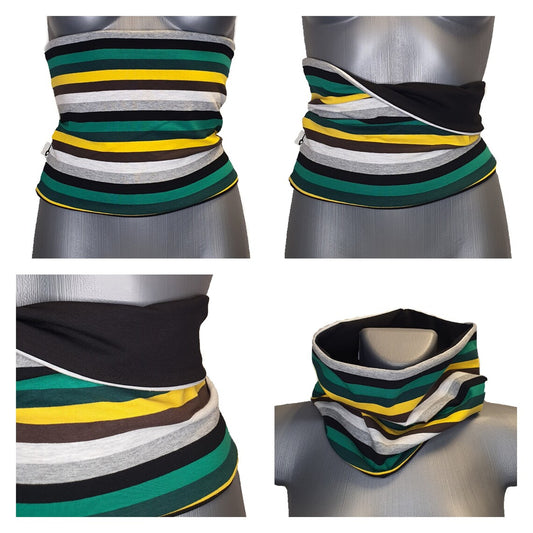 Reversible Haramaki Core Warmer – Striped Cotton Wrap for Aerial, Yoga & Dance