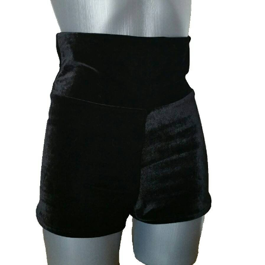 Black shorts on a mannequin with a white background
