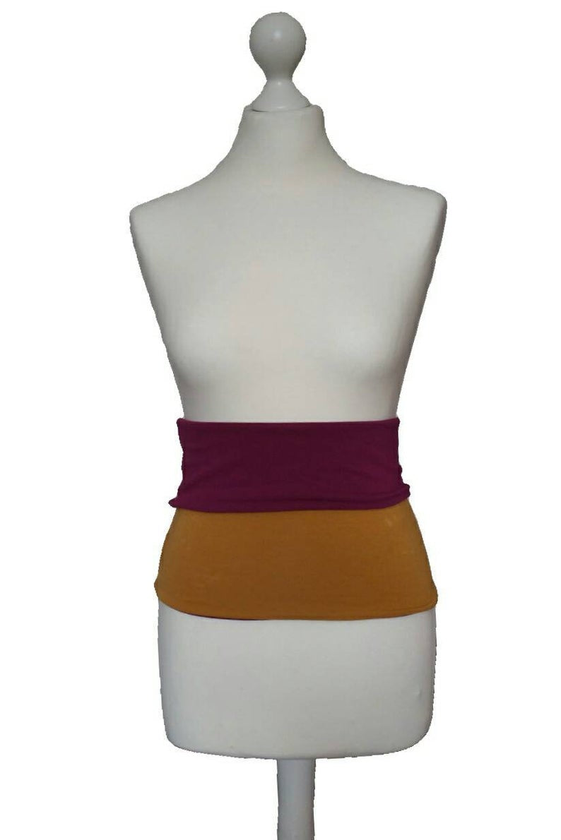 Front view of double sided back warmer on a white background