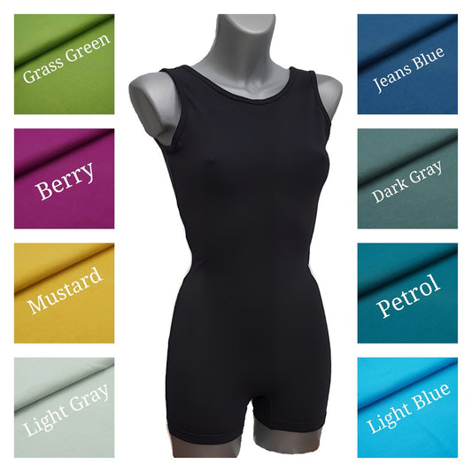 Short Unisex Cotton Unitard – Elastic-Free Studio Movement Suit