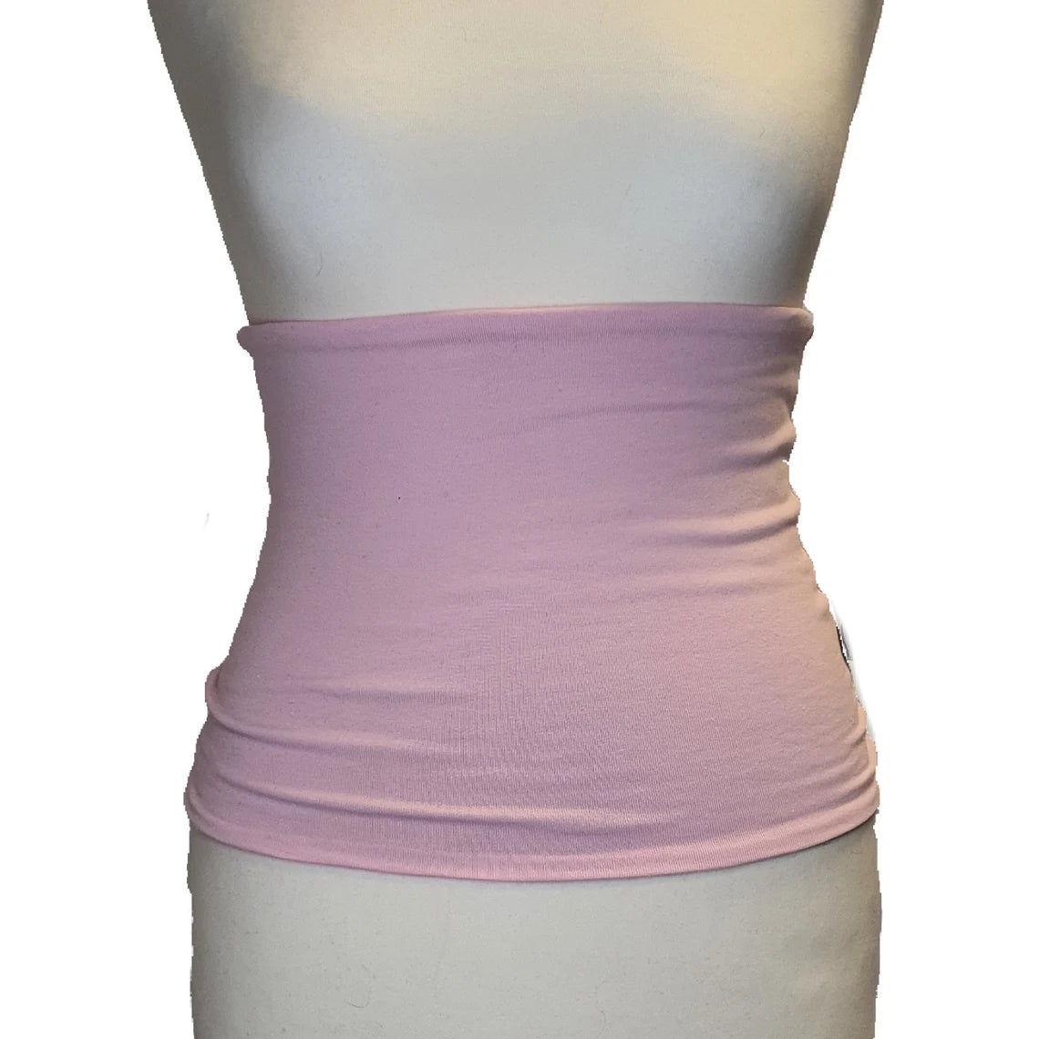 Mannequin wearing a light purple top on a white background
