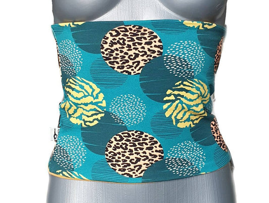 Floral Leopard & Mustard Reversible Core Warmer – Double-Sided Summer Haramaki Wrap