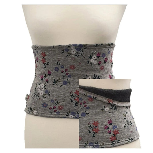 Fly and Fit Alpine Fleece Core Warmer in Winter Botanical Gray with a floral print and plush thermal lining.