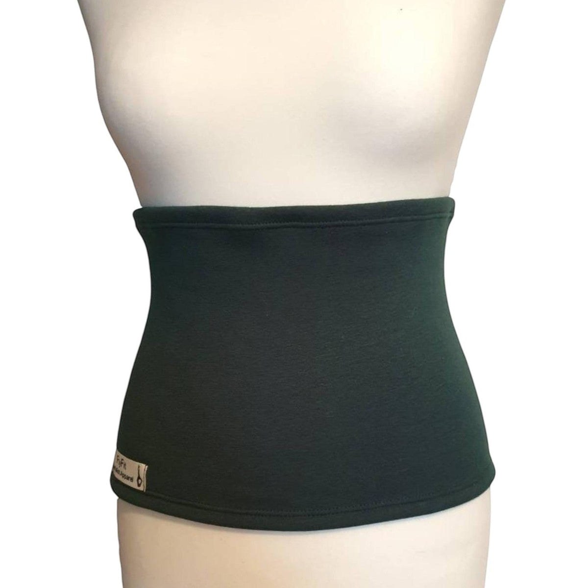 Fly and Fit bottle green Alpine fleece core warmer worn on a mannequin for thermal insulation and core support.