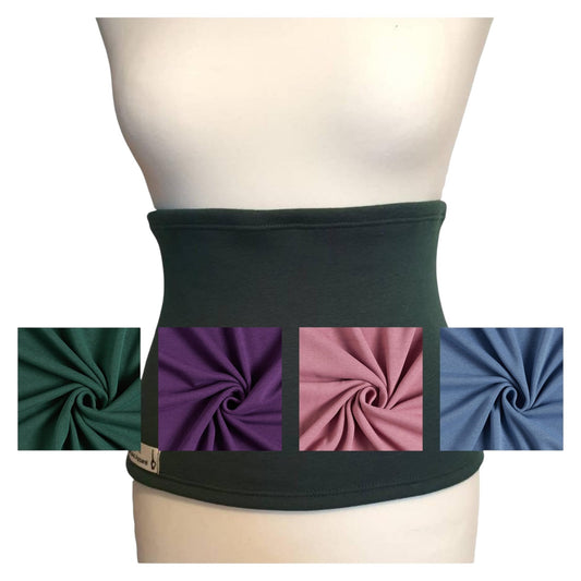 Fly and Fit Alpine fleece core warmer in bottle green worn on a mannequin with fabric swatches in four other colors.