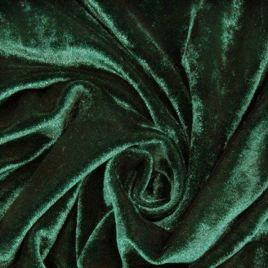 Fly and Fit dark green velvet fabric with a soft, luxurious texture, ideal for aerial movement shorts.