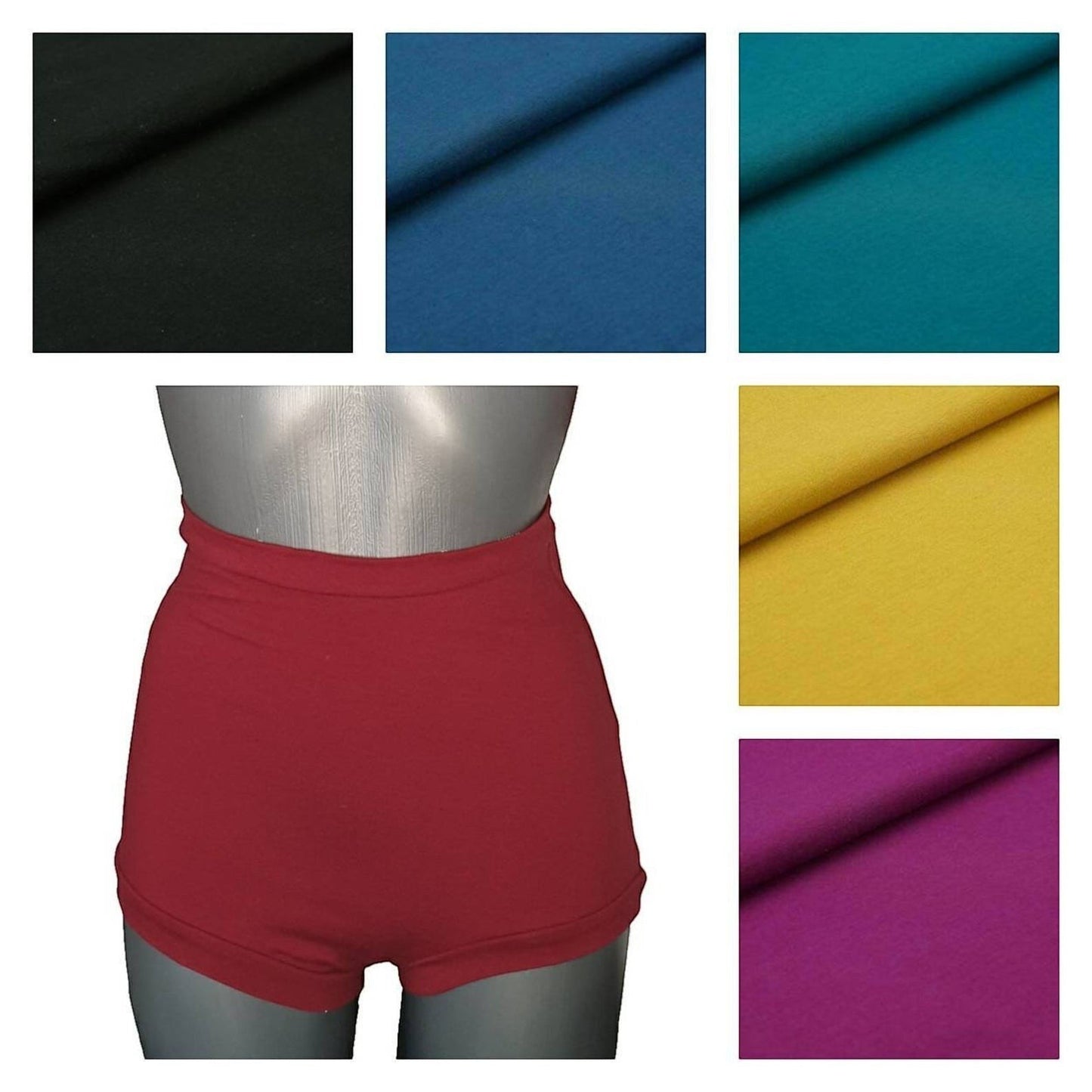 Fly and Fit high-waist cotton movement shorts in various colors for aerialists, dancers, and yoga practice.