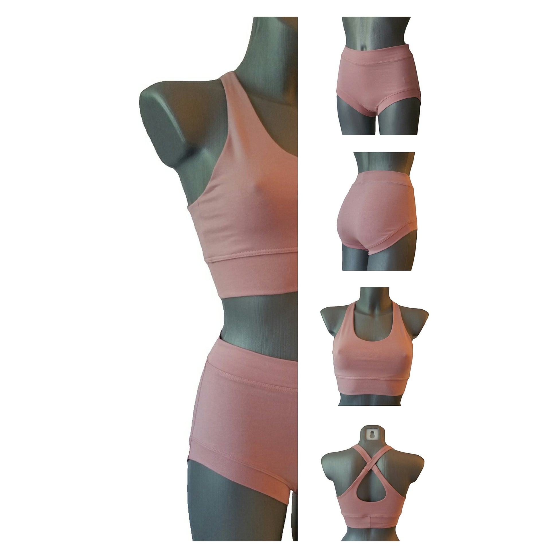Fly and Fit powder pink cotton blend move shorts with no-elastic waistband and leg openings, high-waisted fit.