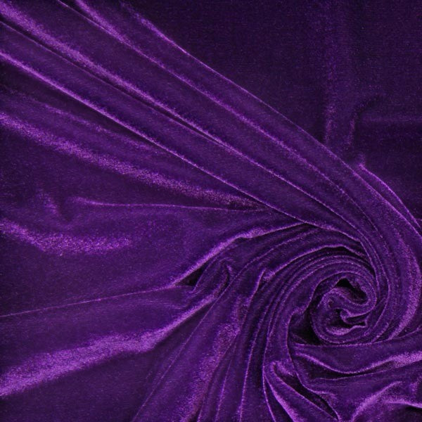Fly and Fit purple velvet fabric with a soft, luxurious texture and natural drape for aerial movement shorts