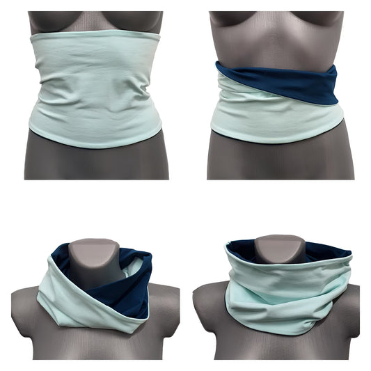 Double-Sided Core Warmer Haramaki - Mint & Deep Petrol Blue